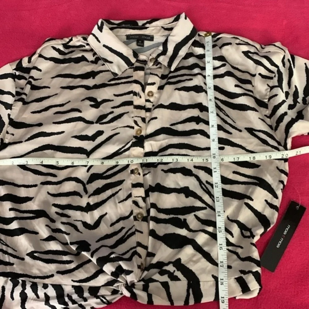 3/$20✨Moa Moa Zebra Animal Print Dress Blouse Top - Picture 6 of 6